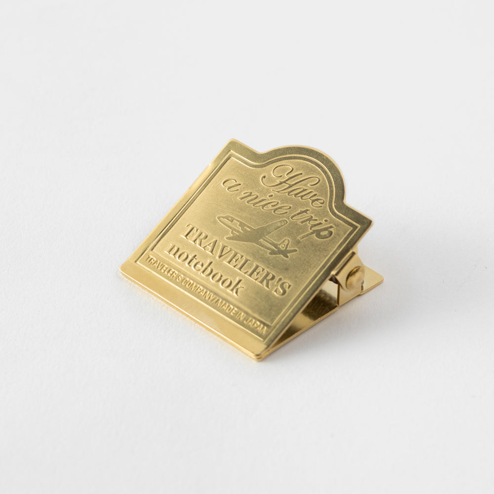 TRAVELER'S notebook Brass Clip with Vintage Airplane Motif