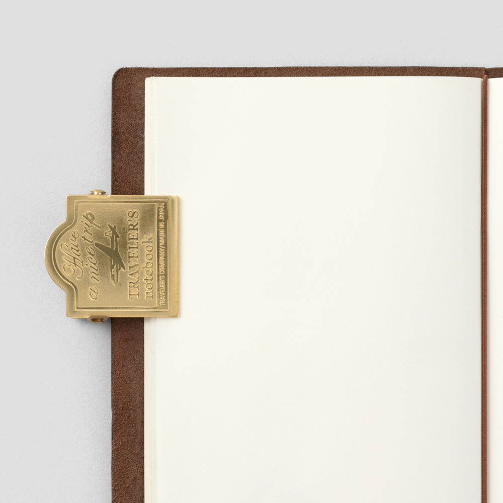 TRAVELER'S notebook Brass Clip with Vintage Airplane Motif