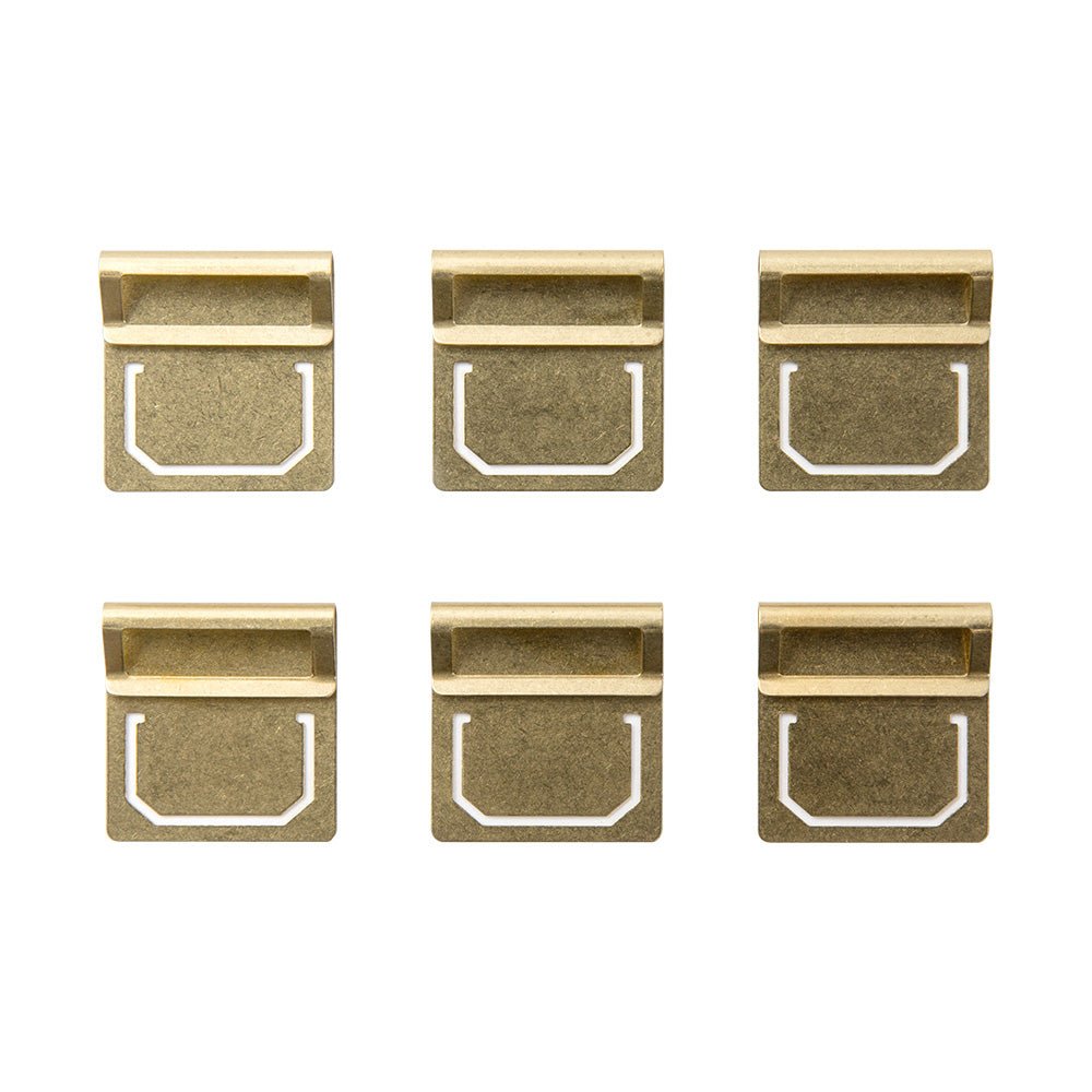 TRAVELER'S COMPANY BRASS Plate Page Marker Index Tabs- Set of 6