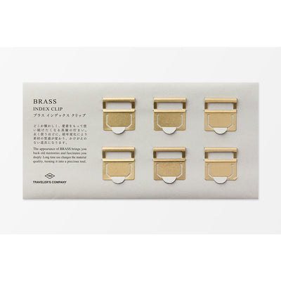TRAVELER'S COMPANY BRASS Plate Page Marker Index Tabs- Set of 6
