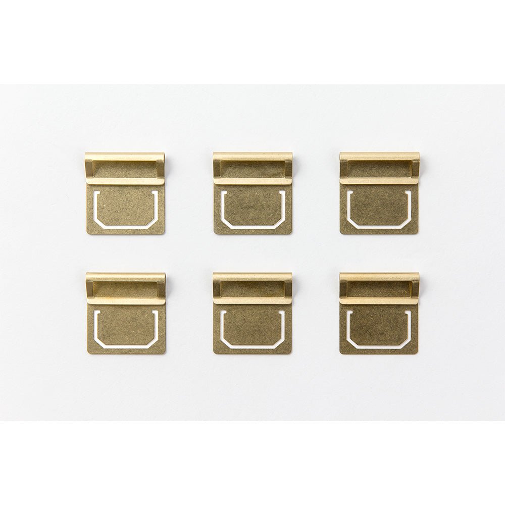 TRAVELER'S COMPANY BRASS Plate Page Marker Index Tabs- Set of 6