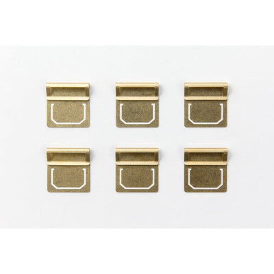 TRAVELER'S COMPANY BRASS Plate Page Marker Index Tabs- Set of 6