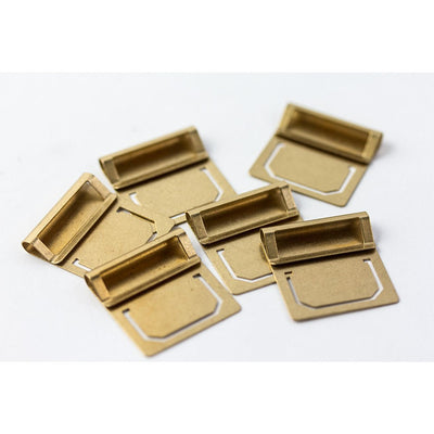 TRAVELER'S COMPANY BRASS Plate Page Marker Index Tabs- Set of 6