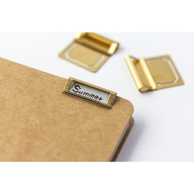 TRAVELER'S COMPANY BRASS Plate Page Marker Index Tabs- Set of 6