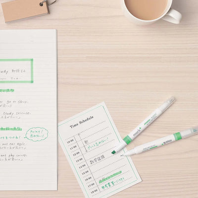 Kokuyo Mark+ 2-Way Vivid Highlighter Set – 5 Colors Dual Tip