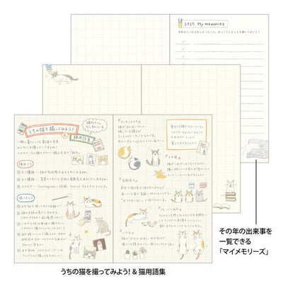 Midori Sayo Koizumi Mini Cat Monthly 2025 Pocket Planner