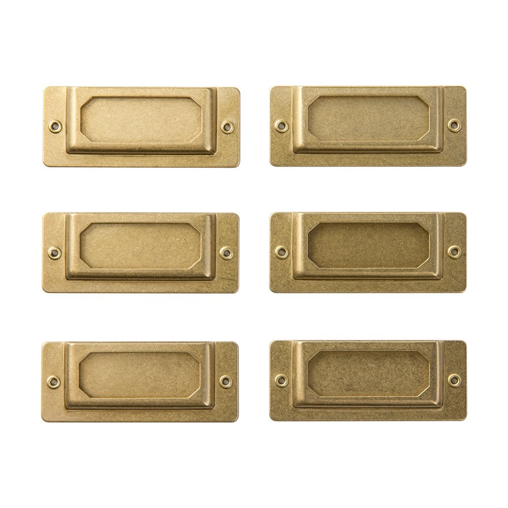 TRAVELER'S COMPANY BRASS Label Plate Set of 6