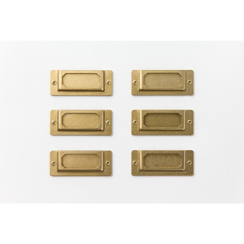 TRAVELER'S COMPANY BRASS Label Plate Set of 6