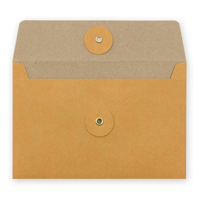 TRAVELER'S COMPANY KRAFT ENVELOPE M Orange Horizontal with Button and String Closure