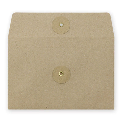 TRAVELER'S COMPANY KRAFT ENVELOPE M Brown Horizontal with Button and String Closure
