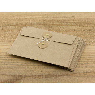 TRAVELER'S COMPANY KRAFT ENVELOPE M Brown Horizontal with Button and String Closure