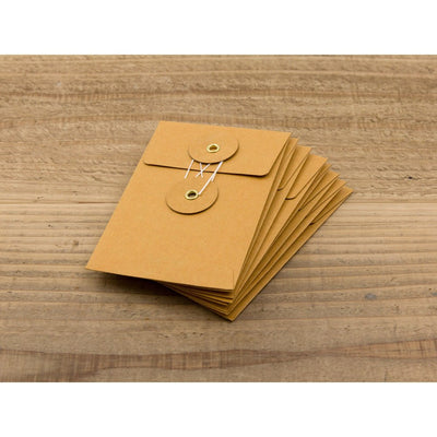 TRAVELER'S COMPANY KRAFT ENVELOPE S Orange Vertical with Button and String Closure