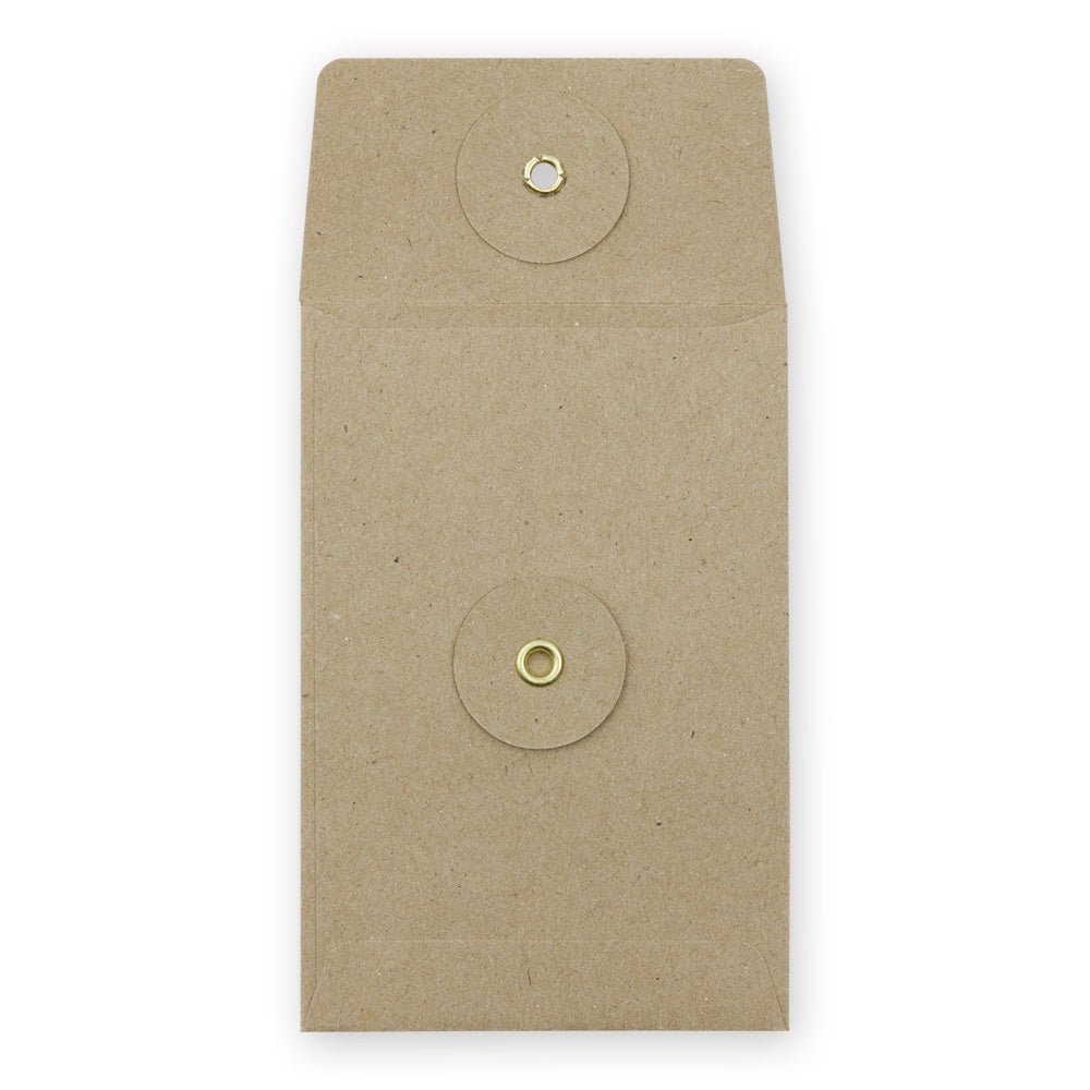 TRAVELER'S COMPANY KRAFT ENVELOPE S Brown Vertical with Button and String Closure