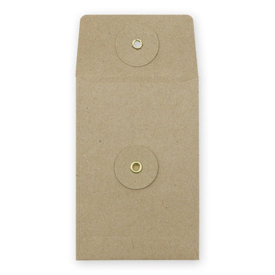 TRAVELER'S COMPANY KRAFT ENVELOPE S Brown Vertical with Button and String Closure