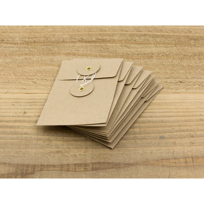 TRAVELER'S COMPANY KRAFT ENVELOPE S Brown Vertical with Button and String Closure