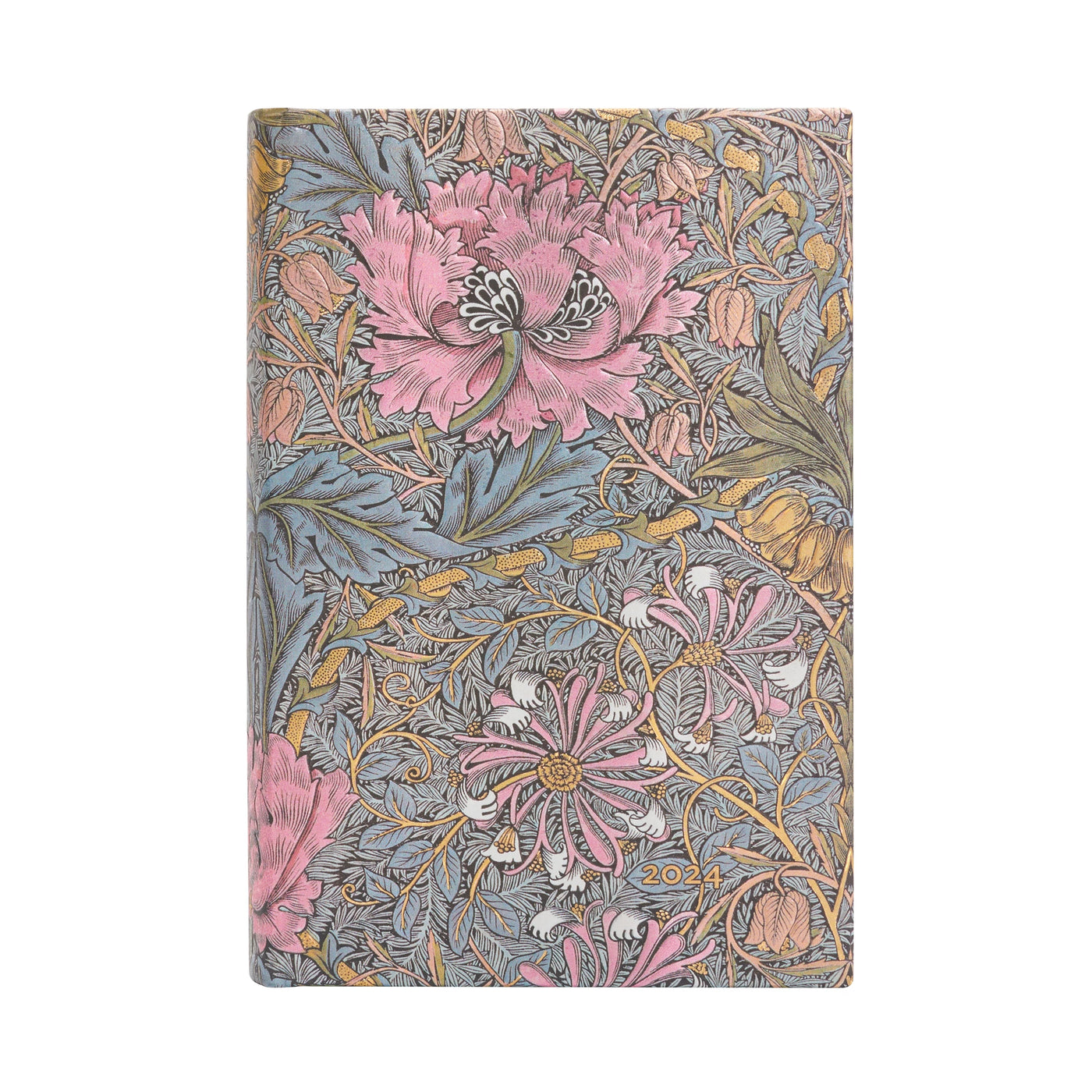 Paperblanks Mini Morris Pink Honeysuckle 2024 Day-At-A-Time Planner