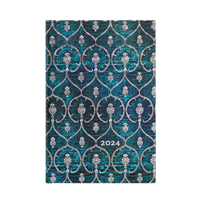 Paperblanks Mini Blue Velvet 2024 Week-At-A-Time Planner