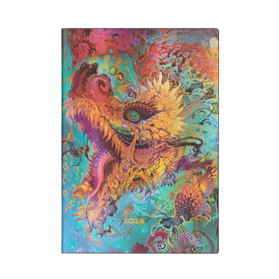 Paperblanks Flexi Midi Humming Dragon 2024 Week-At-A-Time Planner