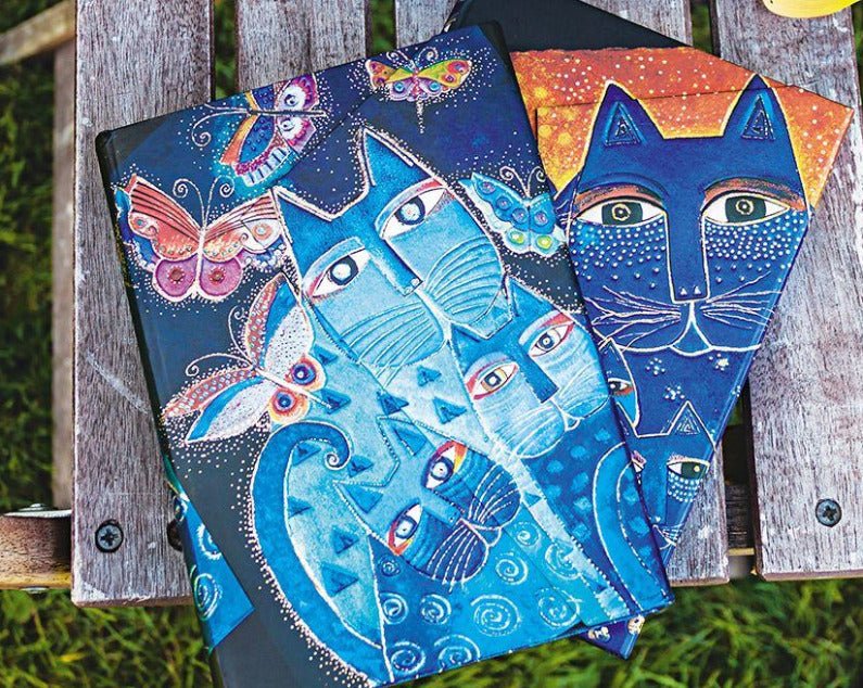 Paperblanks Laurel Burch Blue Cats and Butterflies Midi 5x7 Journal