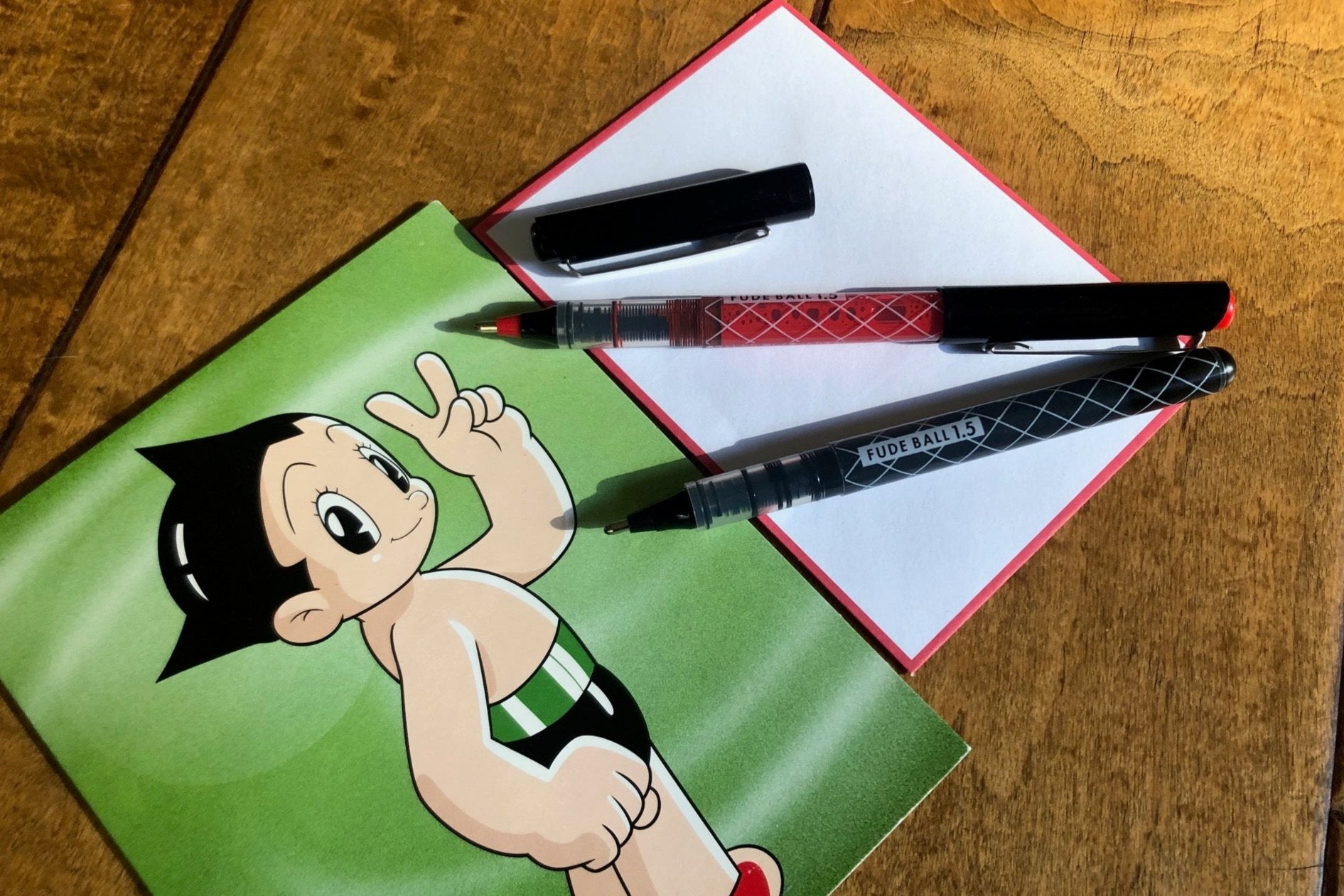 Astro Boy Greeting Card with Otho Fude Brush Stroke Rollerball Pens
