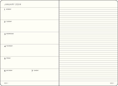 Leuchtturm Classic Hardcover Medium A5 Weekly Planner Notebook 2024  5.75 x 8.25 Inch