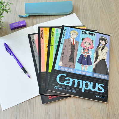 Kokuyo Campus Set of 5 Notebooks Spy x Family Anime Covers 9.92 x 7.05 Inches, Dot-lined