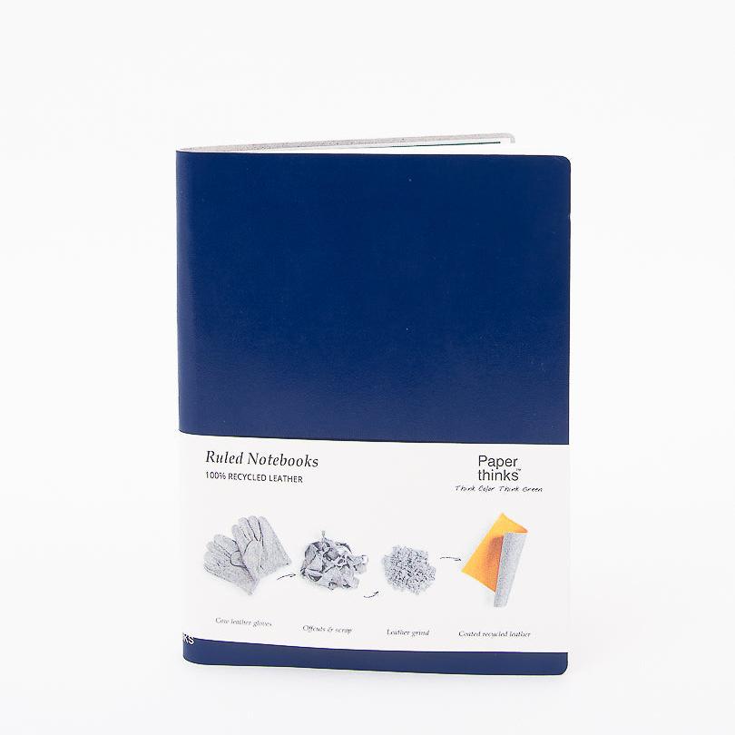 Paperthinks Recycled Leather Large Notebook Navy