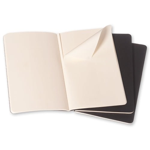 Moleskine Cahier Large Plain Black Cover (set of 3)