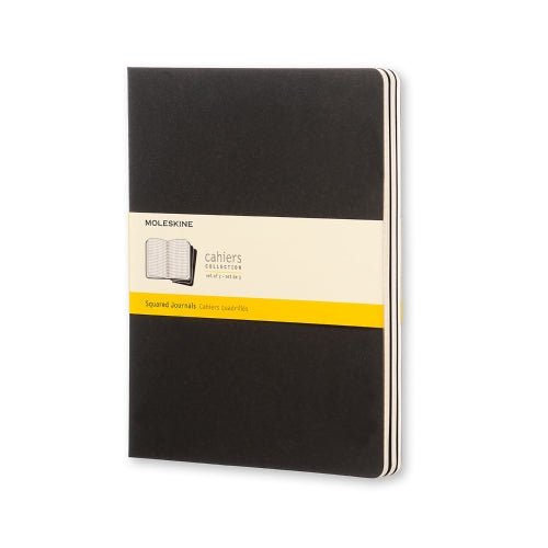 Moleskine Cahier XL Squared Black  Cover (set of 3)