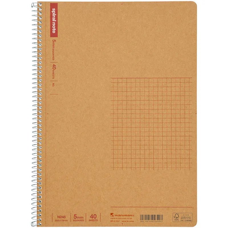 Maruman Mnemosyne Spiral Notebook N246 - B5 Squared 5 MM