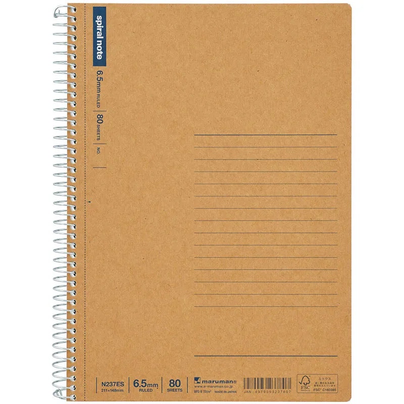 Maruman Mnemosyne Spiral Notebook N237ES - A5 Lined 6.5MM