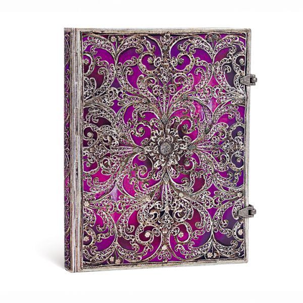 Paperblanks Silver Filigree Aubergine 7 x 9 Inch Journal