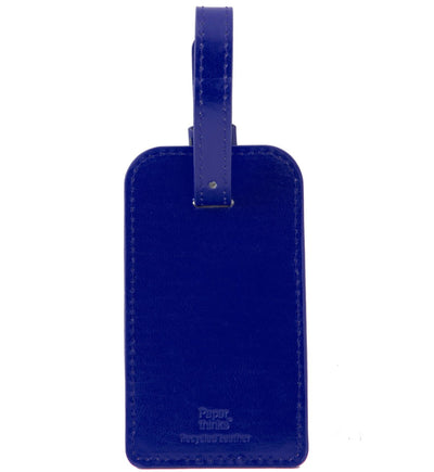 Paperthinks Recycled Leather Luggage Tag Navy