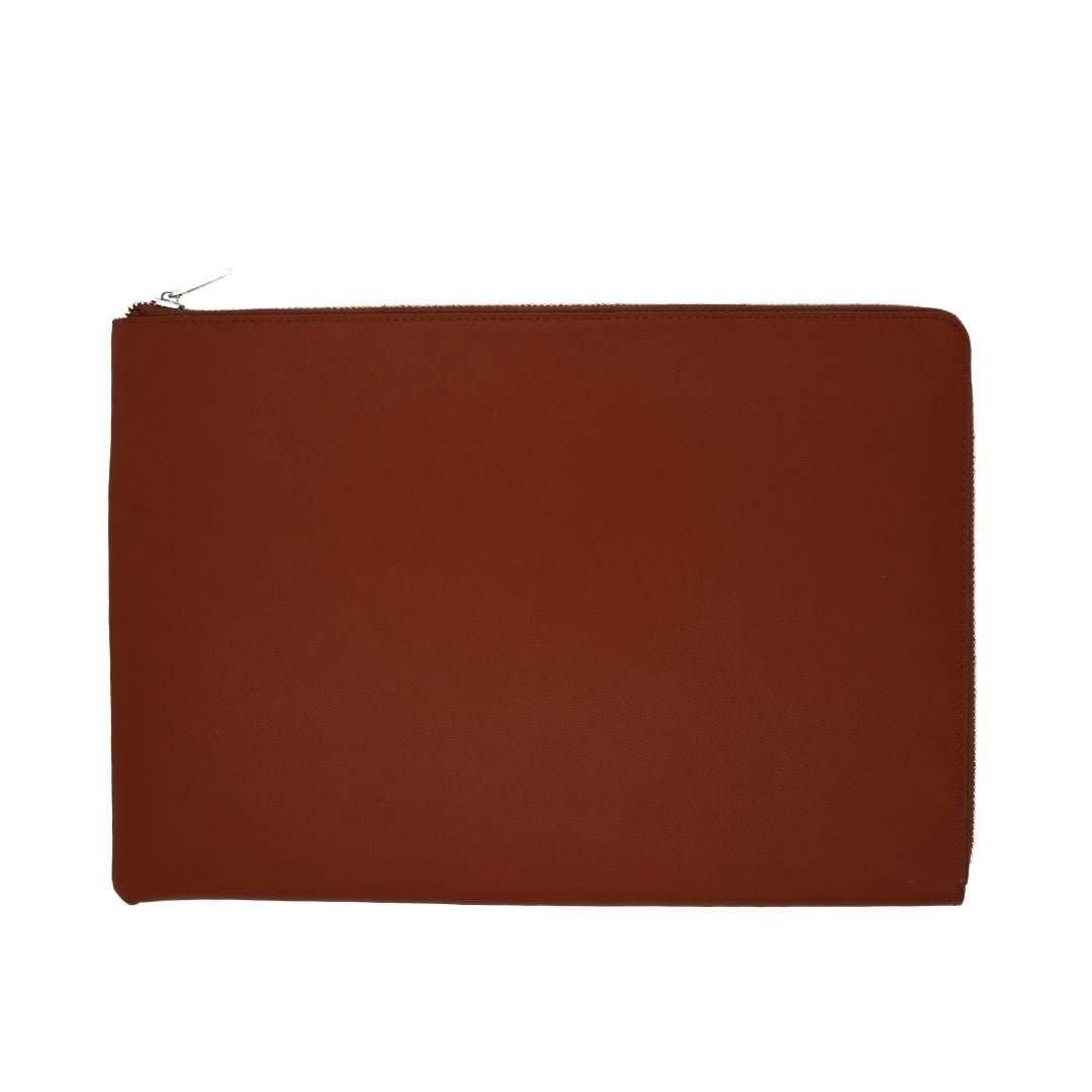 Paperthinks Recycled Leather Zip-Around Portfolio Camel Tan