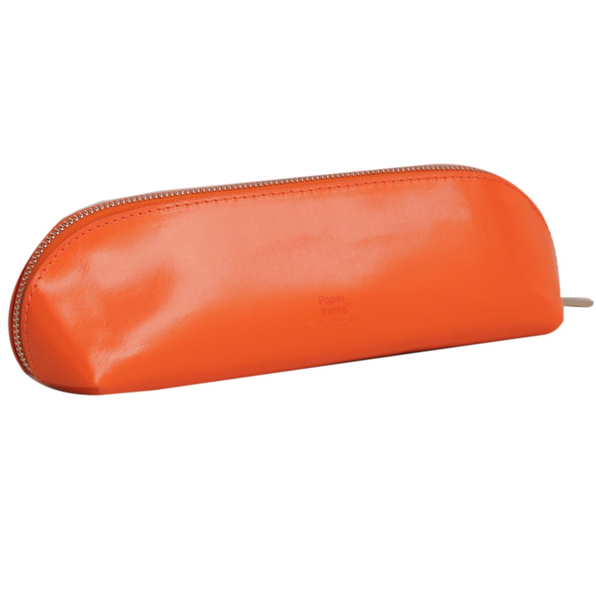 Paperthinks Recycled Leather Pencil Case Tangerine Orange