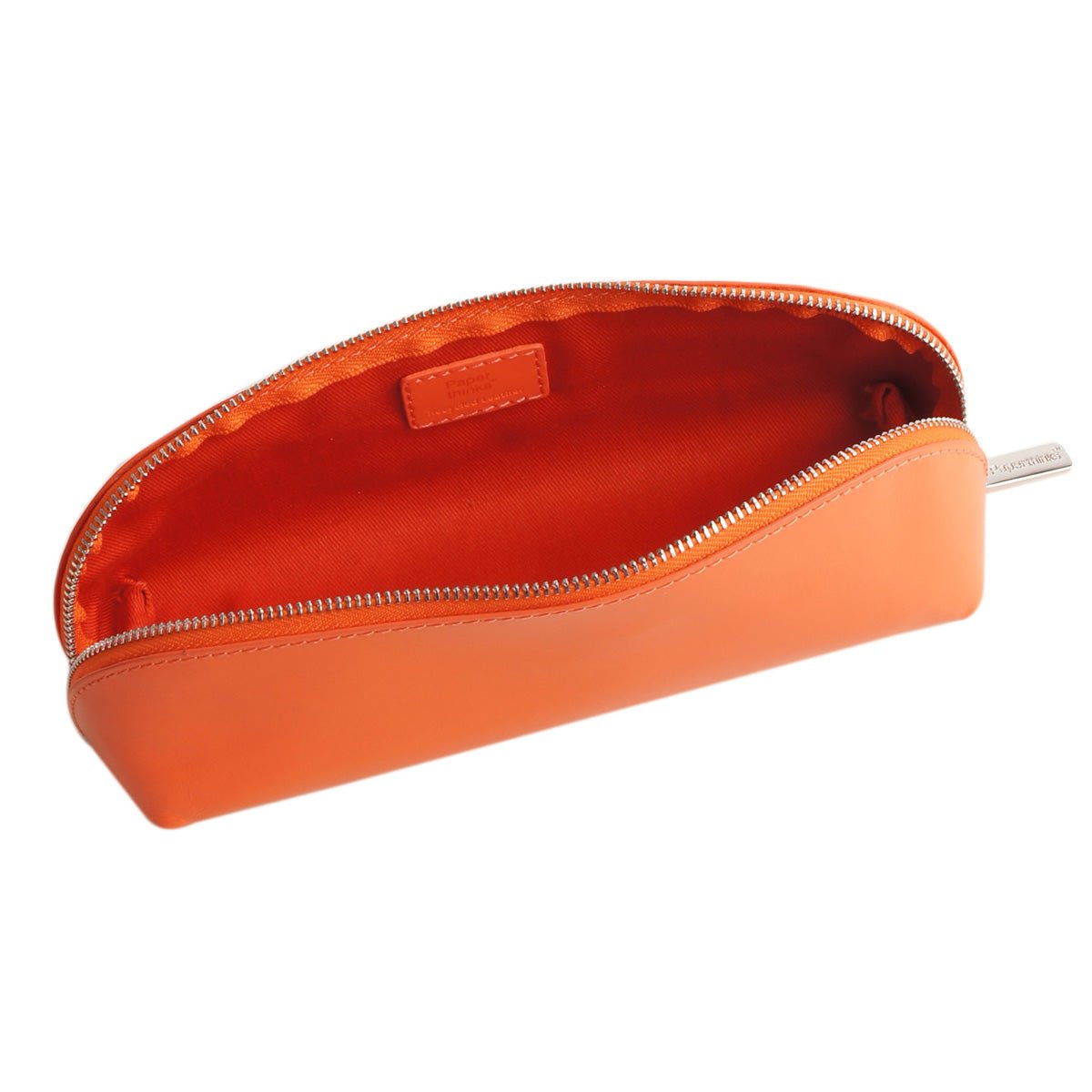 Paperthinks Recycled Leather Pencil Case Tangerine Orange