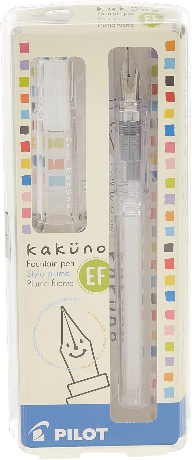Pilot Kakuno Fountain Pen Clear with Medium or Fine Nib