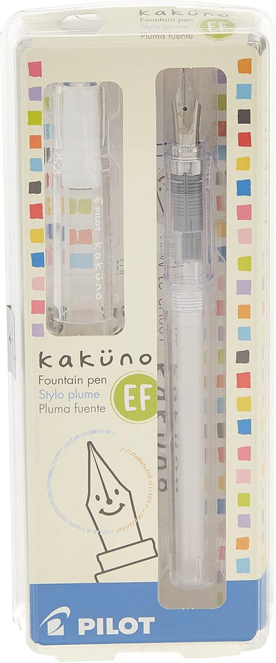 Pilot Kakuno Fountain Pen Clear with Medium or Fine Nib