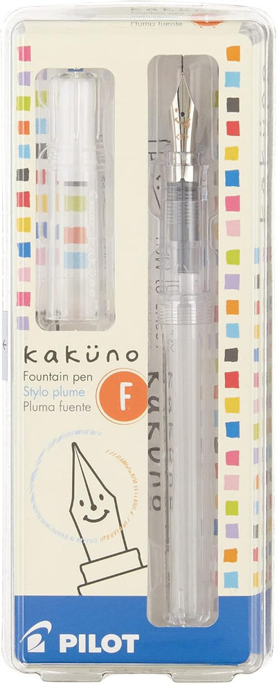 Pilot Kakuno Fountain Pen Clear with Medium or Fine Nib