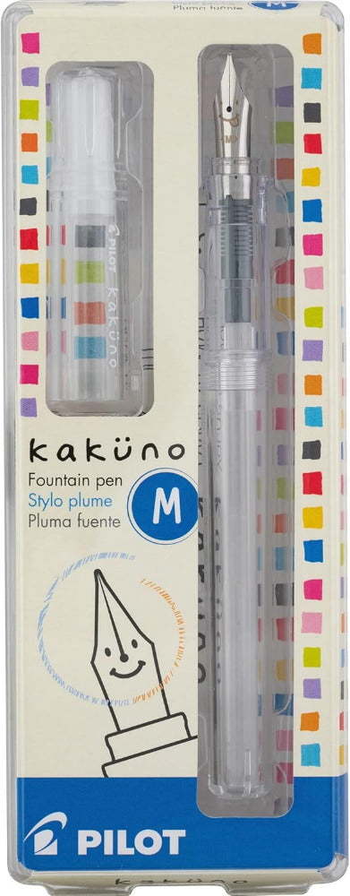 Pilot Kakuno Fountain Pen Clear with Medium or Fine Nib