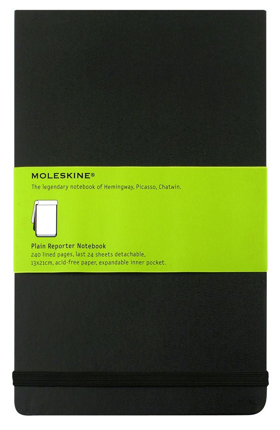 Moleskine Reporter Large Plain Notebook Hard Cover