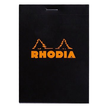 Rhodia Black Staple Bound Notepad No. 12 - Lined Paper