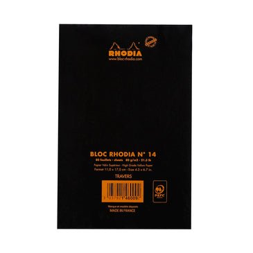 Rhodia Black Staple Bound Pad No. 14 Lined