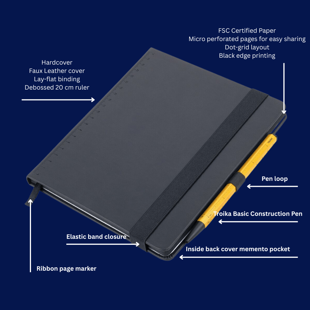 Troika SLIM PAD A5 Black Notebook & Pen Set