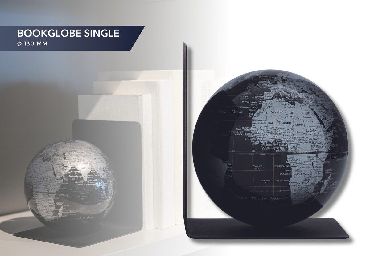 Troika Bookglobe Metal Bookend with Magnetic 6 Inch Globe