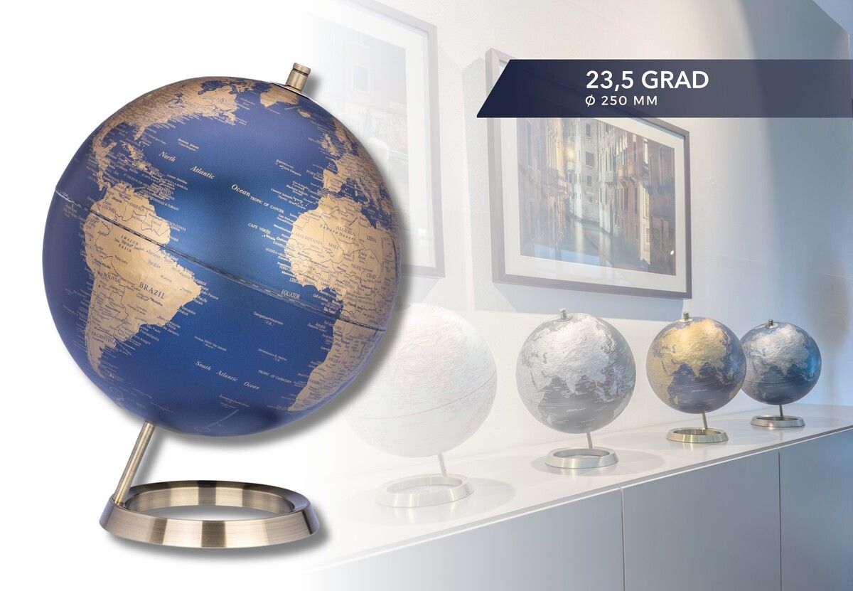 Troika 23.5 Degrees 10 Inch Globe with Relief on Metal Stand