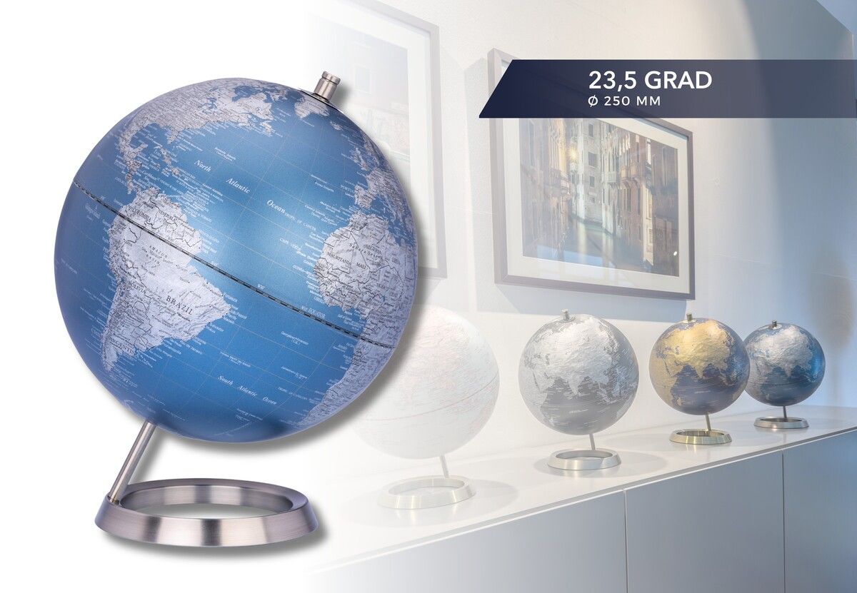 Troika 23.5 Degrees 10 Inch Globe with Relief on Metal Stand