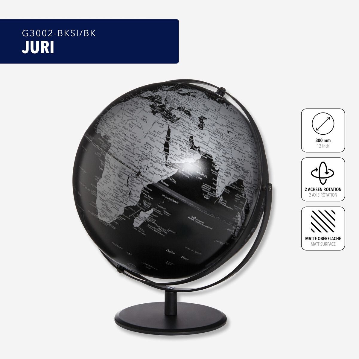 Troika JURI Globe – 12-Inch Desk Globe for Travel & Reflection