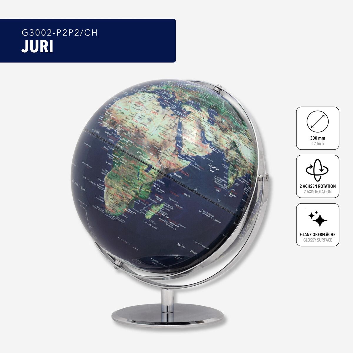 Troika JURI Globe – 12-Inch Desk Globe for Travel & Reflection