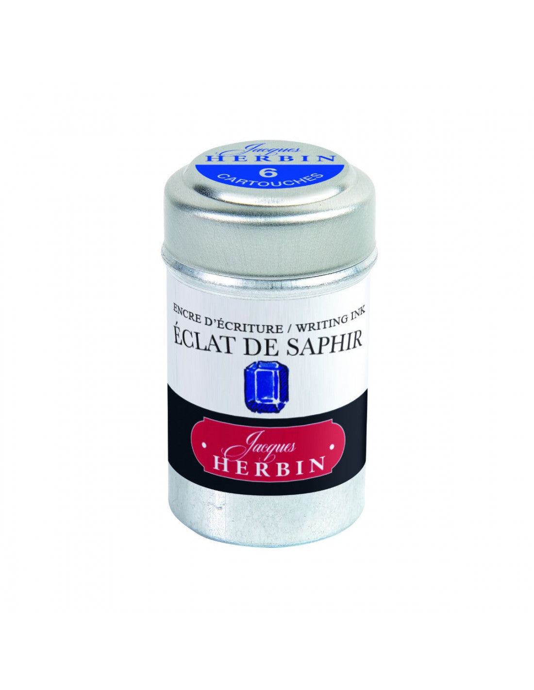 Jacques Herbin Ink Cartridges Eclat de Saphir-Sapphire Tin of 6